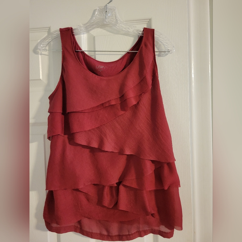 LOFT Crimson Layered Tank Top